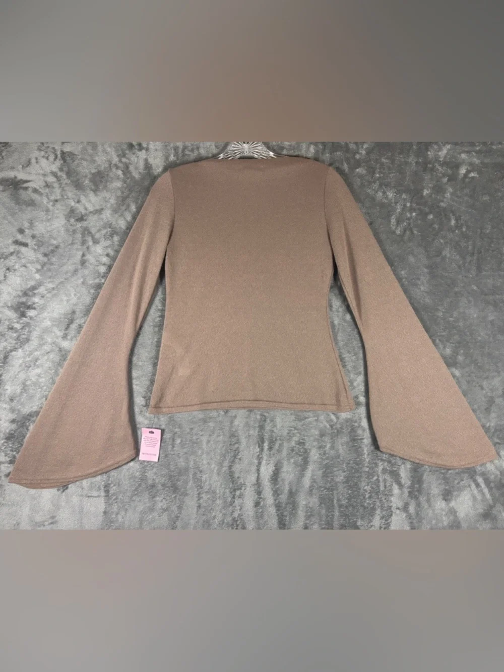 NWT Pretty Little Thing Textured Extreme Flute Sleeve Sweater Size 12 (UK)